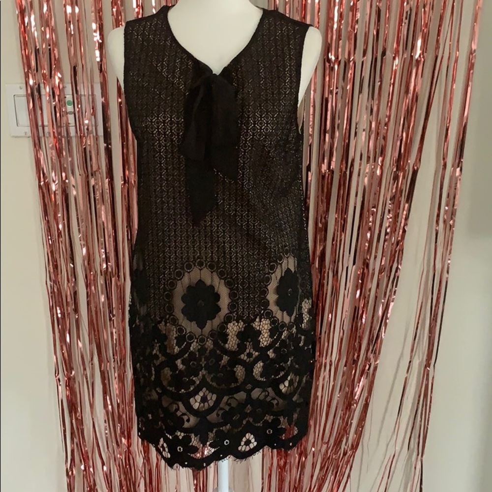 Black lace cocktail dress, ties at top!Never worn!